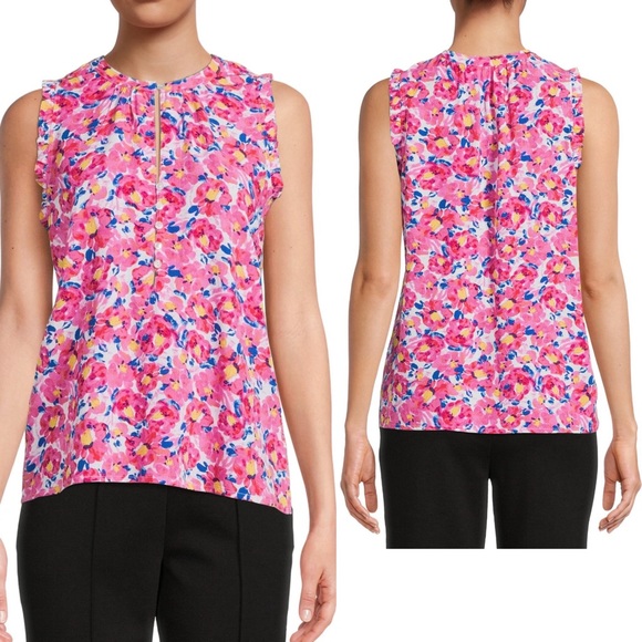 Floral Ruffle Trim Top - Picture 5 of 6